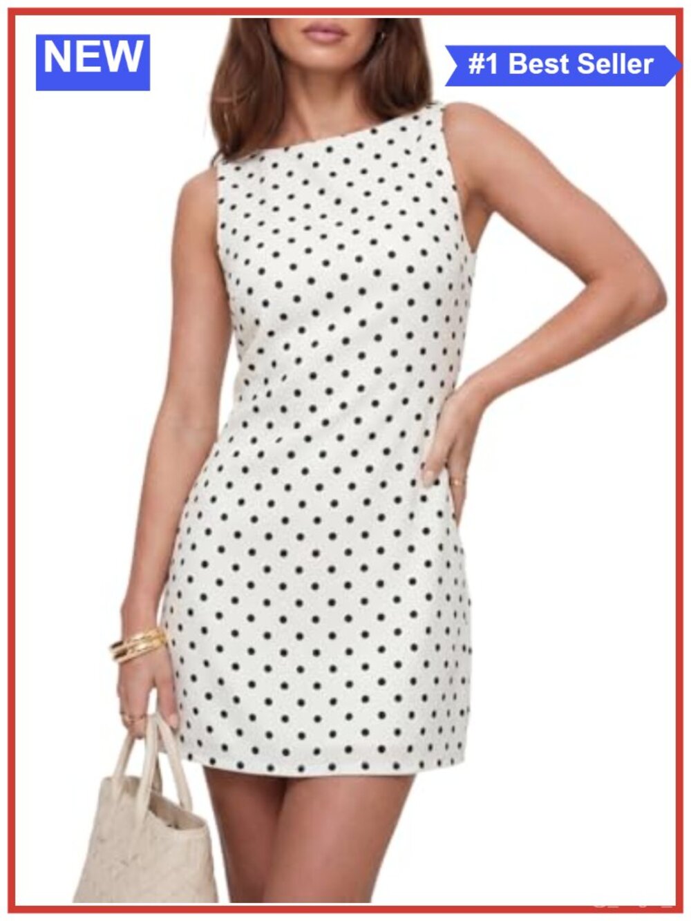 Sleeveless Polka Dot Mini Dress Backless A-Line Summer Party